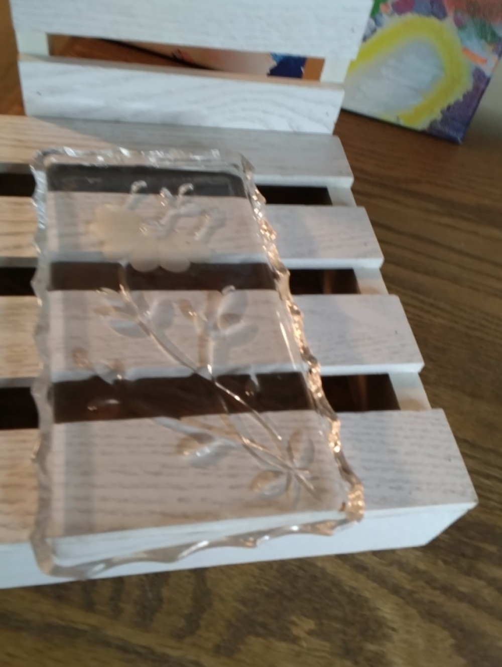 Clear Glass Floral Candy Dish Tray